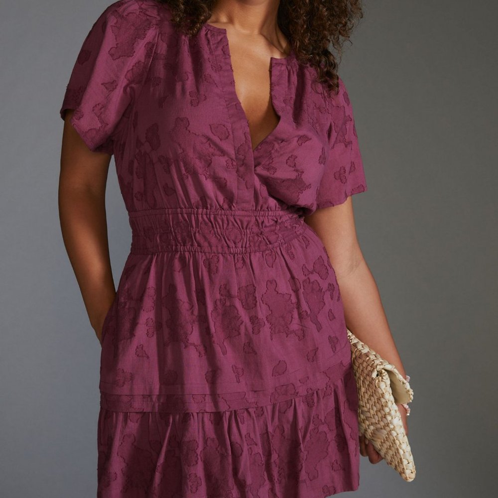 Anthropologie Somerset Mini Dress in Plum 1x